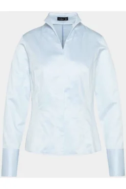 Van Laack Slim Fit Blusehellblau, Einfarbig