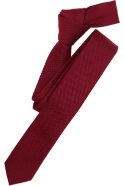 Venti Super Slim Krawatte 70% Polyester / 30% Seide Rot, Gemustert