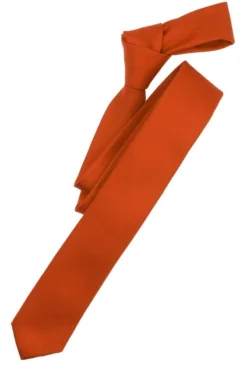 Venti Slim Krawatte 70% Polyester / 30% Seide Orange, Einfarbig