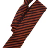 Venti Krawatte 100% Seide Orange, Gestreift