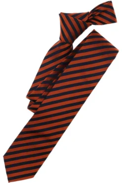 Venti Krawatte 100% Seide Orange, Gestreift