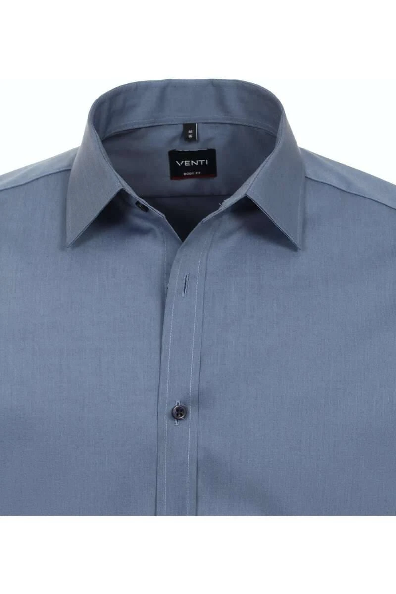 Venti Body Fit Hemd Blau, Einfarbig 3 Venti Body Fit Hemd Blau, Einfarbig – Bild 3