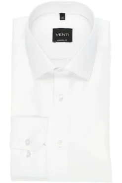Venti Modern Fit Hemd Weiss, Einfarbig