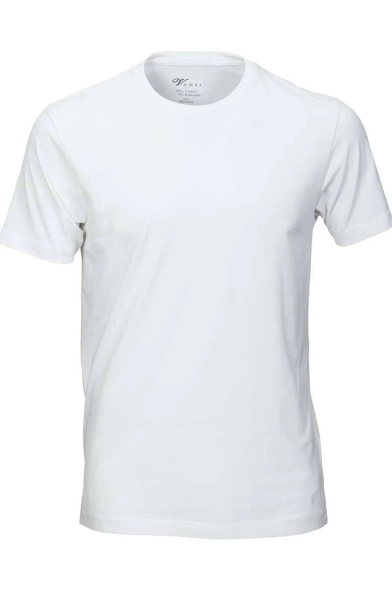 Venti T-Shirt Rundhals Doppelpack Weiss,Einfarbig 1 Venti T-Shirt Rundhals Doppelpack Weiss,Einfarbig
