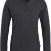HAKRO 215 Regular Fit Damen Longsleeve Poloshirt Karbongrau, Einfarbig