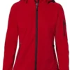 HAKRO 248 Regular Fit Damen SoftshelljackeKapuze (abnehmbar) Rot