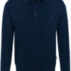 HAKRO 457 Comfort Fit Longsleeve Poloshirt Nachtblau, Einfarbig