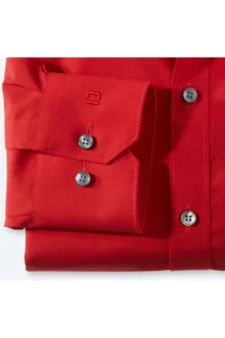 OLYMP No. Six Super Slim Hemd Rot, Einfarbig -Ausgewählte Bekleidungsgeschäfte 0466 64 35 5 800 1200x1200
