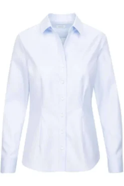 Seidensticker Slim Fit Blusehellblau, Einfarbig