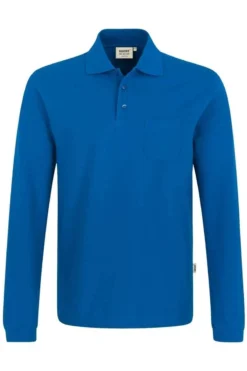 HAKRO 809 Comfort Fit Longsleeve Poloshirt Royal, Einfarbig