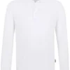 HAKRO 815 Comfort Fit Longsleeve Poloshirt Weiss, Einfarbig