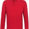 HAKRO 815 Comfort Fit Longsleeve Poloshirt Rot, Einfarbig