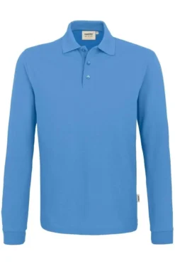 HAKRO 815 Comfort Fit Longsleeve Poloshirt Malibublau, Einfarbig