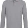 HAKRO 815 Comfort Fit Longsleeve Poloshirt Grau, Einfarbig