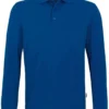 HAKRO 815 Comfort Fit Longsleeve Poloshirt Dunkelblau, Einfarbig