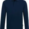 HAKRO 821 Comfort Fit Longsleeve Poloshirt Nachtblau, Einfarbig
