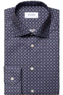 ETON Slim Fit Hemd Violett, Gemustert