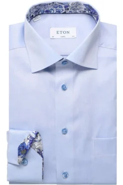 ETON Classic Fit Hemd Hellblau, Einfarbig