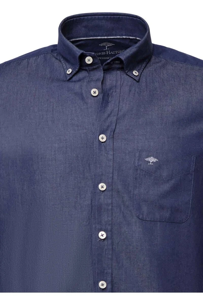 Fynch-Hatton Casual Fit Hemd Navy, Einfarbig 3 Fynch-Hatton Casual Fit Hemd Navy, Einfarbig – Bild 3