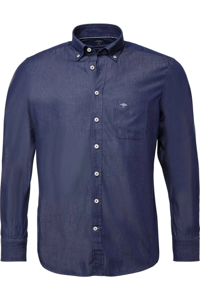 Fynch-Hatton Casual Fit Hemd Navy, Einfarbig 1 Fynch-Hatton Casual Fit Hemd Navy, Einfarbig