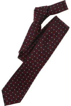 Venti Slim Krawatte 100% Seide Rot, Gemustert