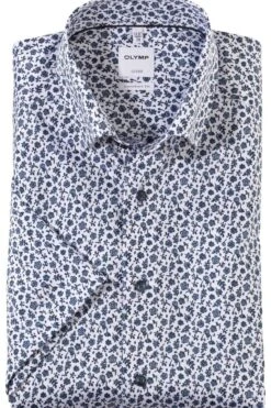 OLYMP Luxor Comfort Fit Hemd Weiss/blau, Blumen