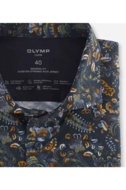 OLYMP Luxor 24/Seven Modern Fit Jerseyhemd Hellblau, Gemustert -Ausgewählte Bekleidungsgeschäfte 1205 24 18 1 800 1200x1200