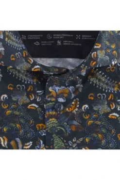 OLYMP Luxor 24/Seven Modern Fit Jerseyhemd Hellblau, Gemustert -Ausgewählte Bekleidungsgeschäfte 1205 24 18 3 800 1200x1200