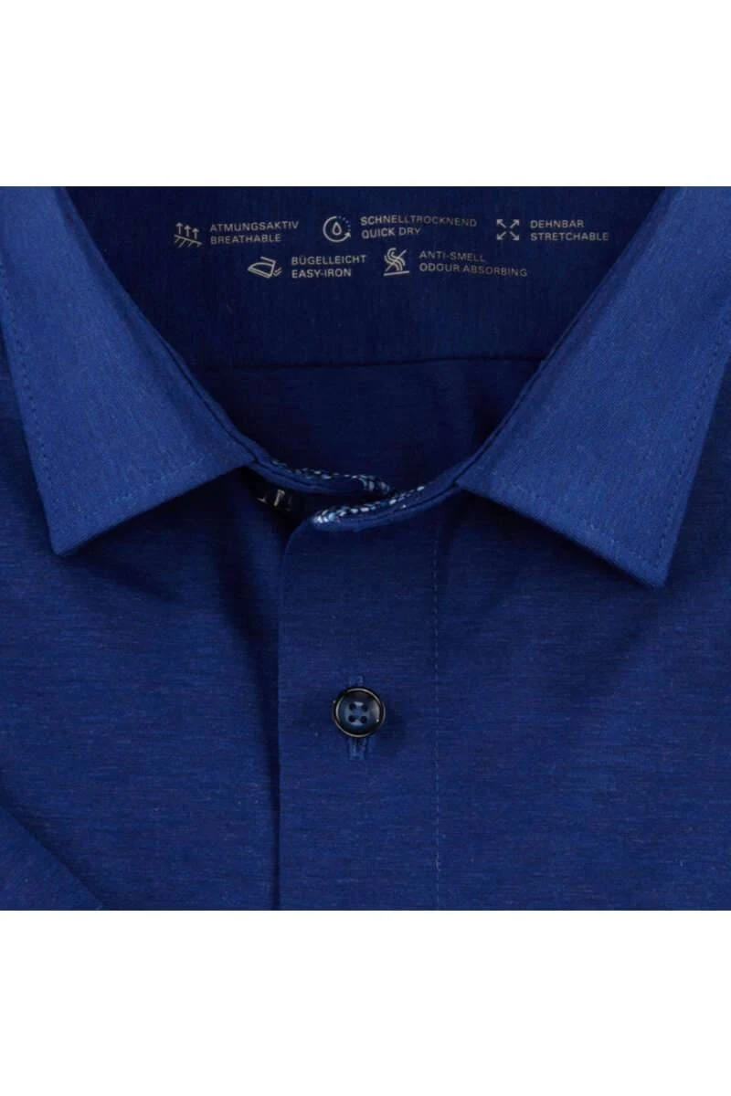 OLYMP Luxor 24/Seven Dynamic Flex Modern Fit Jerseyhemd Dunkelblau, Einfarbig 4 OLYMP Luxor 24/Seven Dynamic Flex Modern Fit Jerseyhemd Dunkelblau, Einfarbig – Bild 4