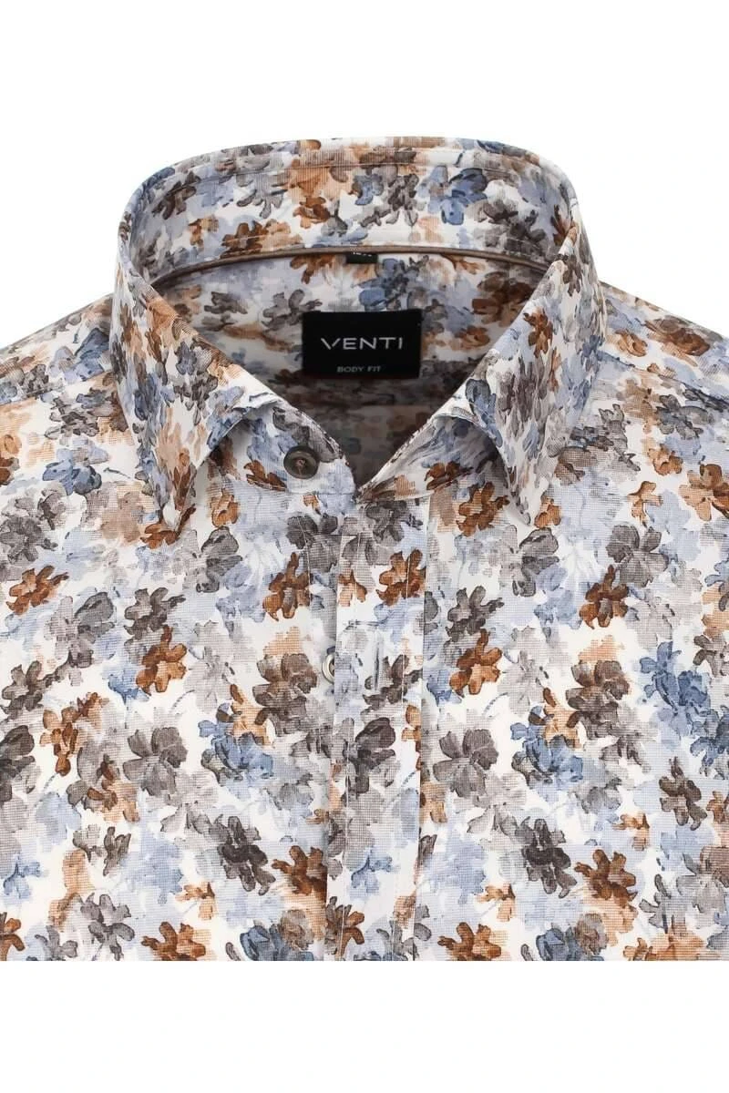 Venti Body Fit Hemd Weiss/blau, Gemustert 2 Venti Body Fit Hemd Weiss/blau, Gemustert – Bild 2