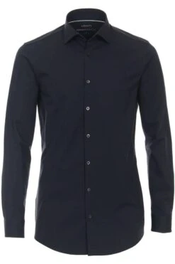 Venti Jerseyflex Body Fit Jerseyhemd Navy, Einfarbig