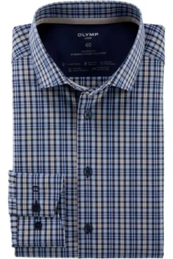 OLYMP Luxor 24/Seven Dynamic Flex Modern Fit Hemd Blau/braun, Kariert