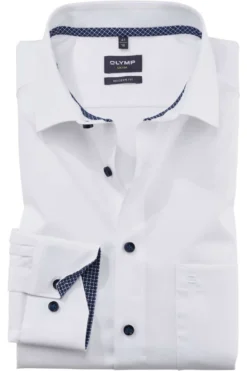 OLYMP Luxor Modern Fit Hemd Weiss, Einfarbig
