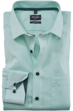 OLYMP Luxor Modern Fit Hemd Hellgrün, Einfarbig