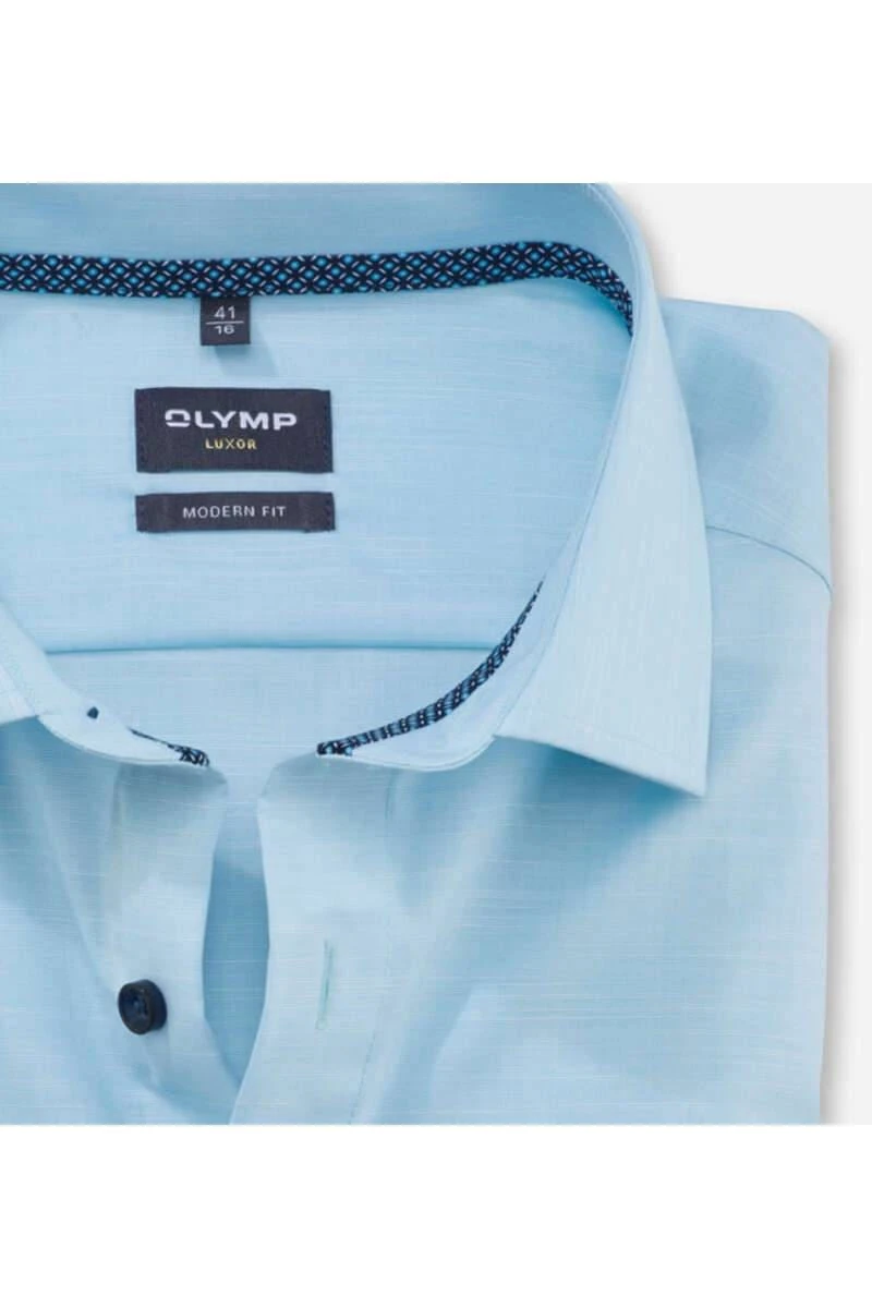 OLYMP Luxor Modern Fit Hemd Aqua, Einfarbig 2 OLYMP Luxor Modern Fit Hemd Aqua, Einfarbig – Bild 2