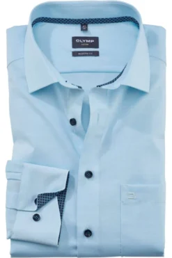 OLYMP Luxor Modern Fit Hemd Aqua, Einfarbig