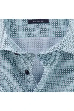 OLYMP Luxor Modern Fit Hemd Blau/grün/weiss, Gemustert -Ausgewählte Bekleidungsgeschäfte 1255 32 40 3 800 1200x1200
