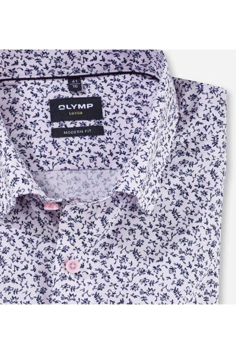 OLYMP Luxor Modern Fit Hemd Blau/rose, Paisley 2 OLYMP Luxor Modern Fit Hemd Blau/rose, Paisley – Bild 2