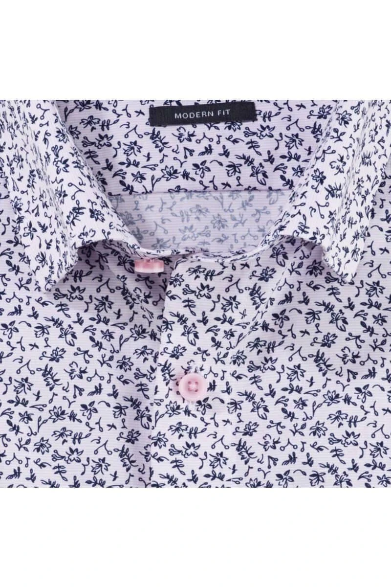 OLYMP Luxor Modern Fit Hemd Blau/rose, Paisley 4 OLYMP Luxor Modern Fit Hemd Blau/rose, Paisley – Bild 4