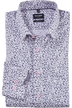 OLYMP Luxor Modern Fit Hemd Blau/rose, Paisley