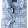 OLYMP Luxor Modern Fit Hemd Bleu, Kariert
