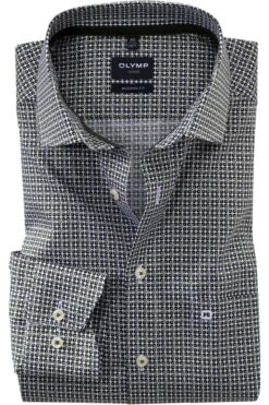 OLYMP Luxor Modern Fit Hemd Lindgrün, Gemustert