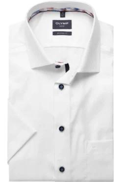 OLYMP Luxor Modern Fit Hemd Weiss, Faux-uni