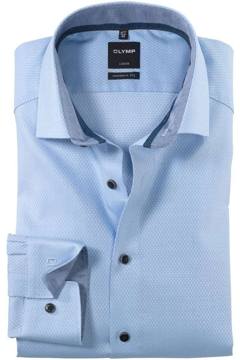 OLYMP Luxor 24/Seven Dynamic Flex Modern Fit Hemd Blau/weiss, Gemustert 1 OLYMP Luxor 24/Seven Dynamic Flex Modern Fit Hemd Blau/weiss, Gemustert