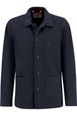 Fynch-Hatton Modern Fit Hemdjacke Navy, Einfarbig