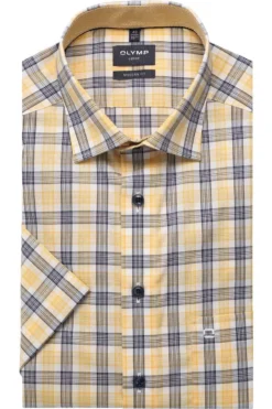 OLYMP Luxor Modern Fit Hemd Blau/gelb, Kariert