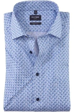 OLYMP Luxor Modern Fit Hemd Blau/weiss, Gemustert