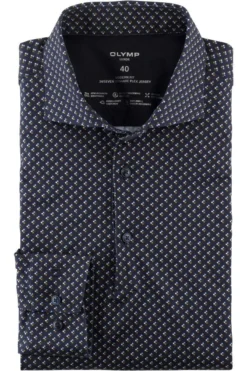 OLYMP Luxor 24/Seven Modern Fit Poloshirt Oliv, Gemustert