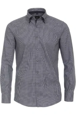 Venti Modern Fit Hemd Blau/rot, Gemustert