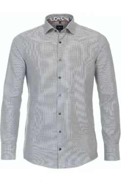 Venti Modern Fit Hemd Grün, Strukturiert